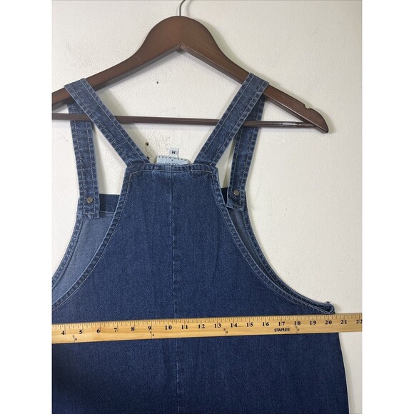 Hot Cotton Marc Ware Blue Denim Overall Maxi Dress Vintage NWT Rare Minimalist M - Picture 7 of 7